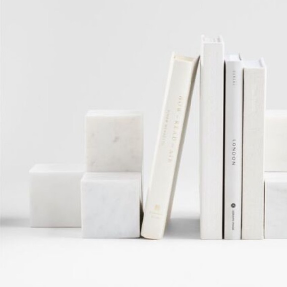 Crate&Barrel Accents Crate Barrel White Marble Accent Bookend